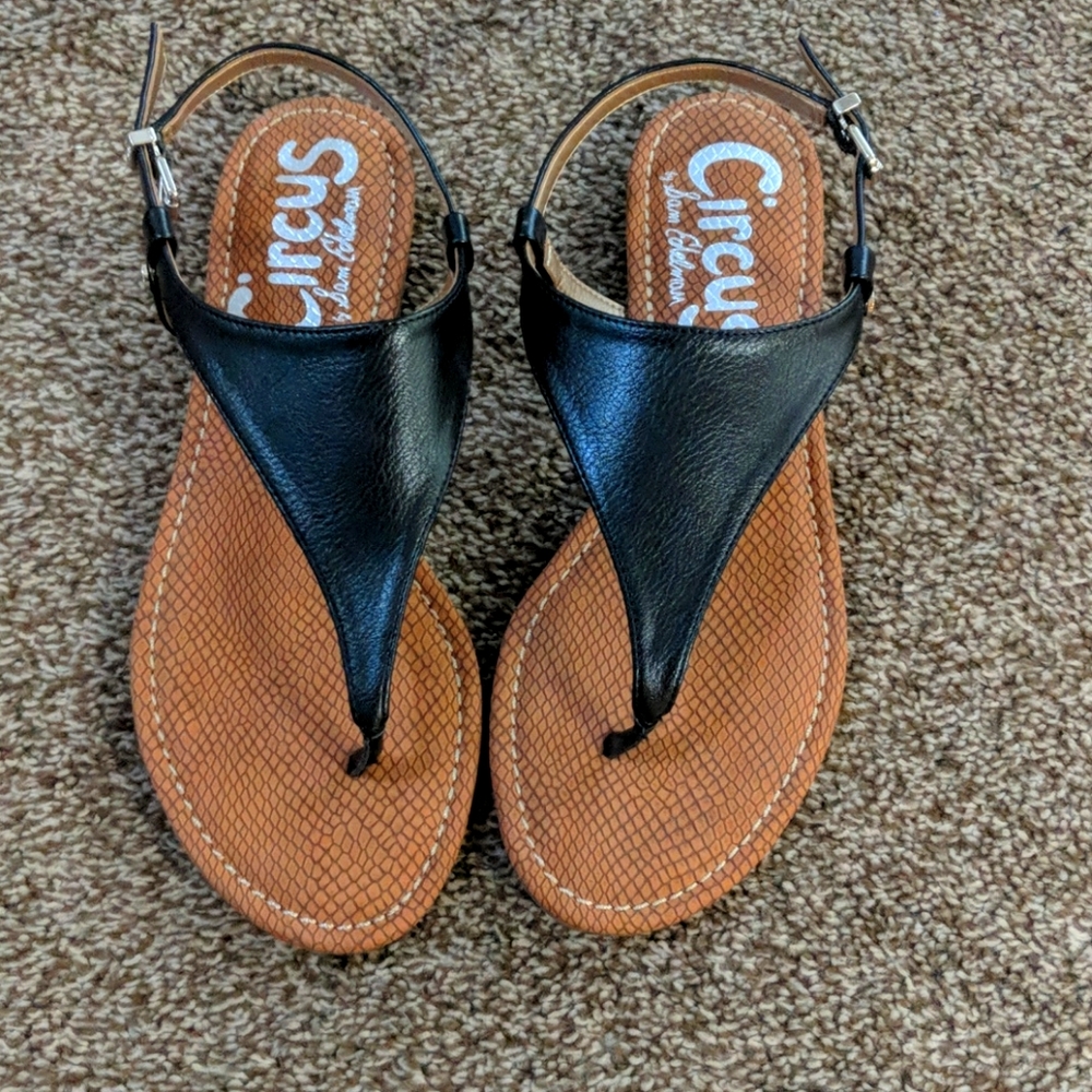 Black buckle sandals